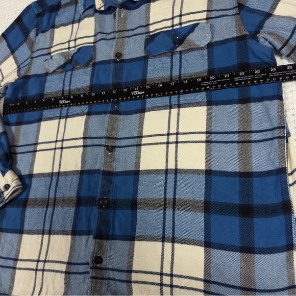 Patagonia Men’s Flannel Blue and White Plaid Button-Up Shirt Size XL - Picture 6 of 9